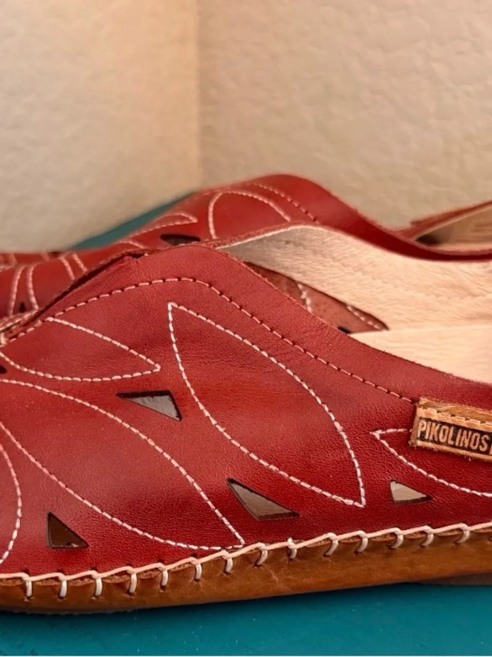 PIKOLINOS Burgundy Leather Slip-On Loafer